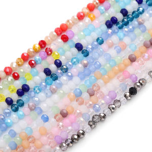 120Pcs 3mm Mixed Colorful Faceted Crystal Glass Flat Beads Charms for Bracelet Earrings Keychain DIY Jewelry Making Accessories