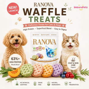 Ranova Langnuo Cat Treat Freeze Dried Waffle Crunchy Grain-Free Snack Rich in Nutrients For Cats Dogs