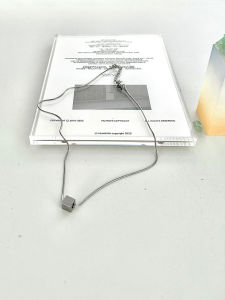 Onelyc1ns Fashion Brand Titanium Steel Necklace Geometric Small Square Pendant Niche Design Sense Choker