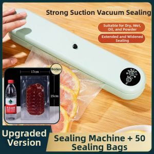 Automatic Small Vacuum Sealer Machine Home Use Food Packaging Tool Wet And Dry Compressor Sealer 1669XD Kitchen Essential