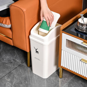 High Capacity Aesthetic Trash Can for Home Use with Flip Lid