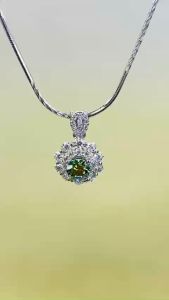 Dây chuyền bạc ý S925 xi bạch kim kiểu mì lụa chạm khúc 1mm dài 45cm Mặt dây chuyền full moisanite Mỹ D/FL đá chủ 4.5mm kiểm định GRA Vòng cổ bạc mạ vàng trắng đẹp - KIM LỘC PHÁT DML-11CK