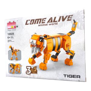 Mainan Anak Animal World Siberian Mecha Tiger 3 in 1 DIY Block Brick Bongkar Pasang