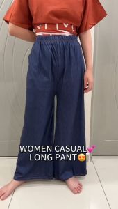 WOMEN CASUAL LONG PANT WITH POCKET PLAIN DESIGN/SELUAR PANJANG/SELUAR PLAIN/SELUAR JALAN PANJANG STRETCHABLE WAIST GOOD QUALITY READY STOCK
