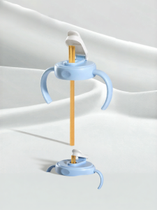 niniwalker | Gravity Ball Training Cup with Handle and Spout Duckbill Antibacterial Silver for Direct Drinking Straw Bottle