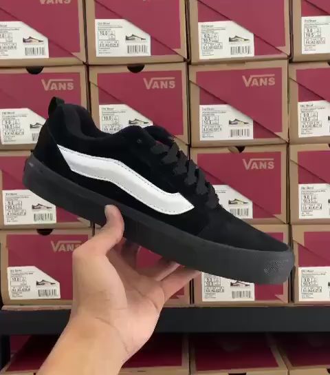 Sepatu Vans2 Knu Skool Classic Full Black Sepatu sekolah full black hitam polos Sneakers Pria Wanita