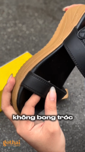 Sandal nữ Thái Lan đế xuồng chất cao su nhẹ êm cao 5cm Mossono YW 570
