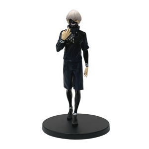 Bandai | 20cm Ken Kaneki Sitting Figure Tokyo Ghoul GK Replaceable Double Head Double Arms Statue with Base Anime Model Toy Deco Boy Gift