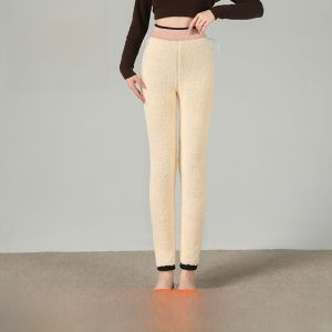 miiow | Extra Thick Winter Cotton Pants Womens Fleece Lined Warm Trousers With Knee Pads Northeast Style Sheepskin Base Layer Pants