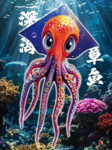 Weifang 2025 New Octopus Kite Adult Children Easy to Fly Long Tail Good Flying Cartoon Beginner Friendly Light Wind Kite