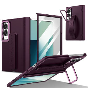 szhaiyu | Lens Bracket Phone Case For Samsung Galaxy Z Fold 8 7 6 5 4 Ultra With Wrist Strap Tempered Flim Magnetic Hinge Protection