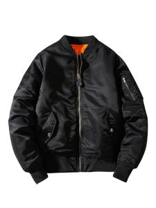 Loose Cotton Pilot Jacket Ma1 Baseball Style Womens Mens Couples Outerwear Trendy Streetwear Neutral Nylon Fabric Zipper Closure