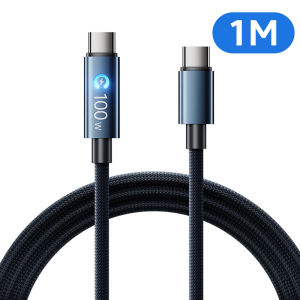 Cáp Sạc Nhanh USB C To USB C 100W Tích Hợp Đèn Báo Cho iPhone 17/16/15 Samsung Xiaomi - Truyền Dữ Liệu Kép Type C Cho iPad Laptop
