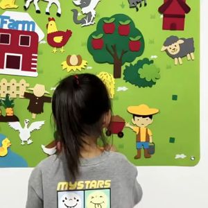 Outer Space Felt Montessori Board Baby Busy Learning Story Book Solar System Universe Flannel Interactive Play Mat