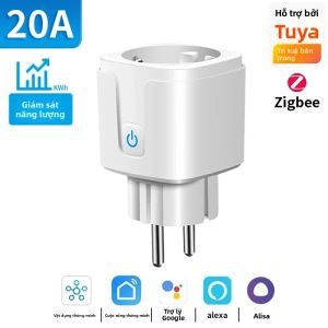 Ổ Cắm Thông Minh TNCE Tuya EU Wifi/Zigbee3.0 Với Chức Năng Giám Sát Điện Năng Điều Khiển Từ Xa Qua Ứng Dụng Smart Life Tương Thích Với Alexa