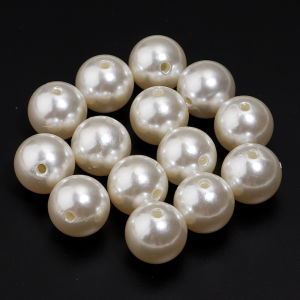 10-1000pcs With Hole ABS Imitation Pearl Beads White Pearls Loose Beads For Jewelry Making DIY Necklace Hand Sewing Beads