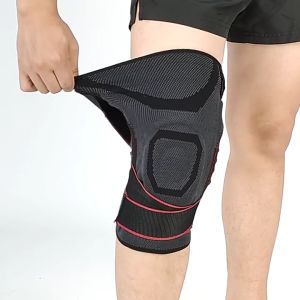 1PC Men Women Knee Brace Silica Gel Sports Compression Knee Support Straps Basketball Running Protective Gear