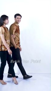 Batik Dua Putri- Couple Batik Atasan Blouse Kemeja Pria Sarimbit [ almond ]