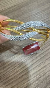POH HENG Jewellery 22K Interlace Bangle in Yellow White Gold [Price By Weight]