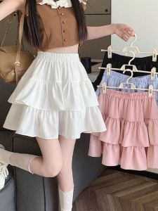 plus Size High Waist A-Line Skirt Womens Spring Summer Short Puffy Cake Skirt Pear Shape Body Slimming Flared Skirt