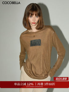 COCOBELLA Fashionable Light Weight Knitted Top Womens Comfortable Casual T-Shirt 3D Letter Print Straight Cut Daily Wear