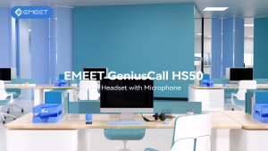 หูฟัง USB สำหรับการประชุมทางโทรศัพท์ EMEET พร้อมไมโครโฟนสำหรับควบคุมระดับเสียง/ปิดเสียงคอมพิวเตอร์