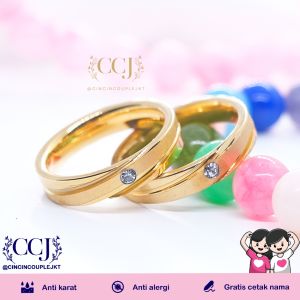 [GRATIS CETAK NAMA] Cincin Couple Titanium Anti Karat M90 | Cincin Pasangan | Cincin Hadiah | Cincin Lamaran | Cincin Tunangan | Aksesoris Pria Wanita