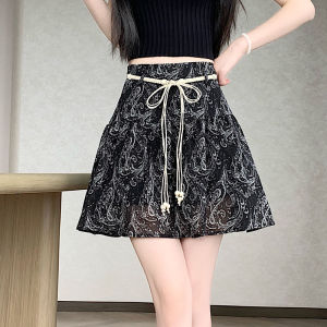DAIXIANGFEIZI | Chân Váy Chiffon Hoa Ngắn Dành Cho Người Bé Gọn Cao Waist Slim A-Line