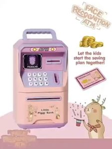 Kids Fingerprint Piggy House ATM Password Intelligent Bank Money Save Box Gifts toy coin bank children