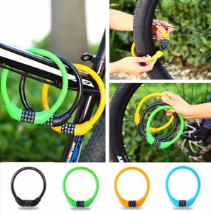 ล็อคจักรยานป้องกันการโจรกรรมรหัสผ่าน 4 หลัก MTB จักรยานถนนความปลอดภัยล็อคจักรยานแบบพกพาจํานวนล็อคอุปกรณ์เสริมกุญแจรวม