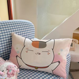Thickened Double-Sided Warm Flannel Pillowcase Cartoon Cat Teacher Baby Skin Friendly Winter Autumn Season Breathable Cover