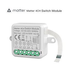 Matter WIFI Smart Switch Module Relay Breaker HomeKit Wireless Control Breaker Works With Siri Alexa Google Home Smart Home Life