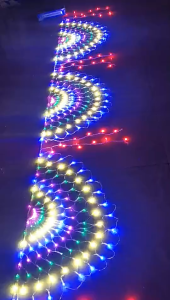 LED Đuôi Công Rèm Lưới 3M 8 Chế Độ Nháy Trang Trí Ban Công – Cửa Sổ – Sân Vườn