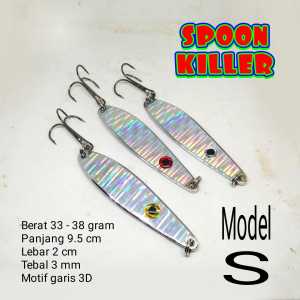 spoon lure spun spon casting motif garis 33 - 38 gram