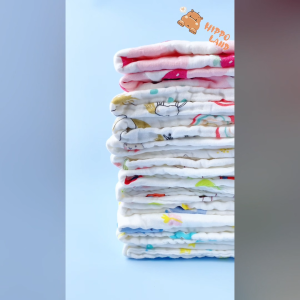 HIPPOLAND Selimut Anak /Bayi 6 LAYERS Premium Quality Baby Blanket Pure Cotton 448