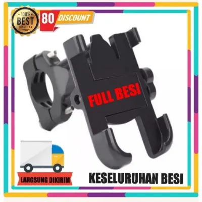 HOLDER HP MOTOR FULL BESI KESELURUHAN BESI STANG HOLDER STANG MOTOR DAN SEPEDA ORIGINAL