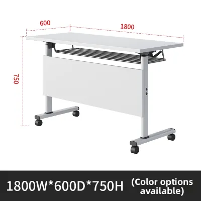 Foldable Training Table Office Desk Long Rectangular Double Seat Conference Table Flip Top Multi Functional Mobile Desk