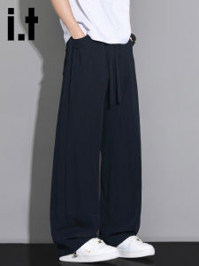 izzue | Linen Tencel Lyocell Breathable Drape Loose Straight Casual Pants