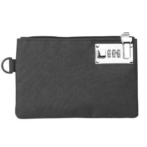 Lockable Money Bag Coin Purse for Cash Passports Credit Cards Storage Cash Bag Mens Card Holder Pocket Clutch with Lock for Men