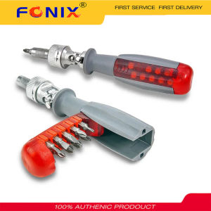 FONIX Ratchet Screwdriver 180°angle Foldable Ratchet Screwdriver With 10pcs Screw Driver Kit Bits Hand Tool Set
