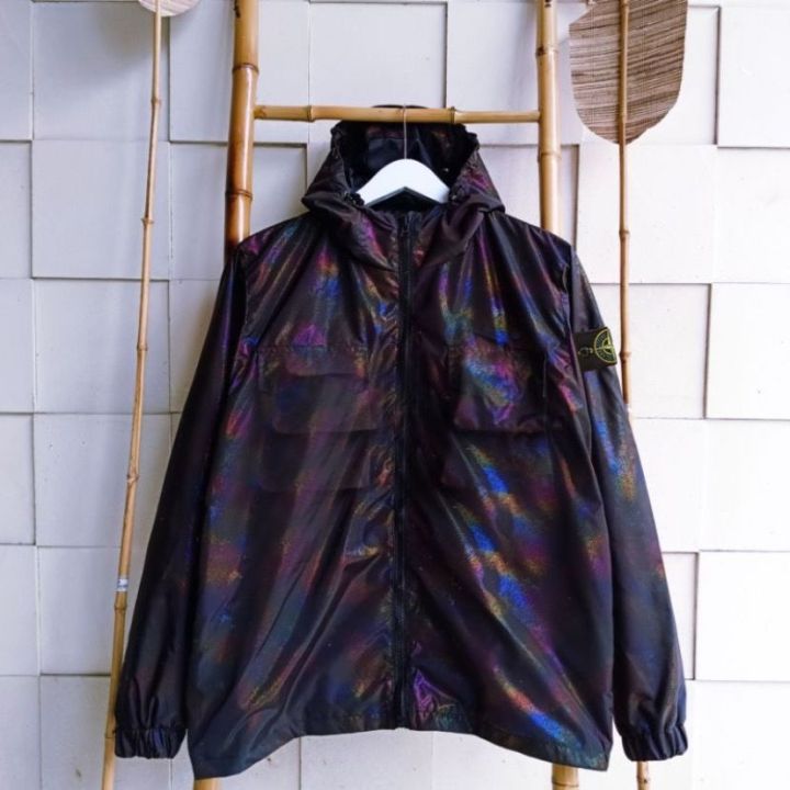 Jaket parka stone island Hollogram full teg full barcod tembus