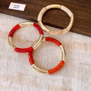 Bộ 3 Vòng Tay Acrylic Hình Vuông Ghép Nối Dây Thun Hạt Cườm Kiểu Dáng Hình Học Dành Cho Nữ Nam Trang Sức Cặp Đôi Quyến Rũ Quà Tặng