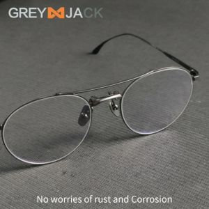 Grey Jack Frame Kacamata Bahan Titanium Kokoh Model Bridge Aviator Bisa Minus Antiradiasi Blueray Bluecromic Fashion Pria Wanita BRIDGE