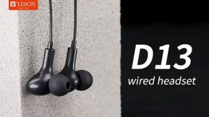 Hot sale D13 type c wired earphone with mic noise cancelling earphone for iphones 16 15 14 13 pro