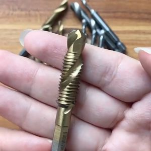 【Cash on delivery】6pcs Metric Thread M3-M10 Titanium Coated HSS Drill and Tap drill Bits 1/4 Hex Shank