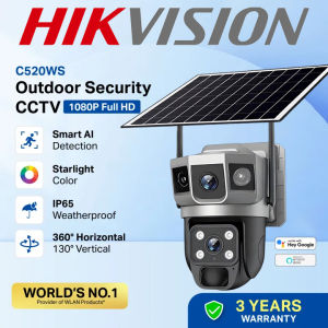Hikvision Solar CCTV Camera Connect Cellphone Outdoor Waterproof Wireless Home IP Camera HD 1080P Night Vision Auto Tracking Alarm Two Way Audio Smart Camera CCTV With Audio and Speaker