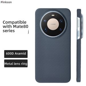 pinkson | Slim Full-Coverage Matte Hard Business Phone Case Kevlar Aramid Carbon Fiber Texture for Mate 80 Pro Max Mate 90 RS Master Edition