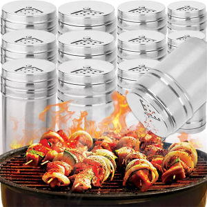 Dizoey Stainless Steel Seasoning Jar Spice Shaker with Rotating Cover Condiment Tank Box Pepper Bottle Kitchen Gadget for Storing Spice