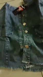 Rokcel Rok Celana Pendek Jeans Wanita Dewasa Jumbo Kancing Depan Aktif