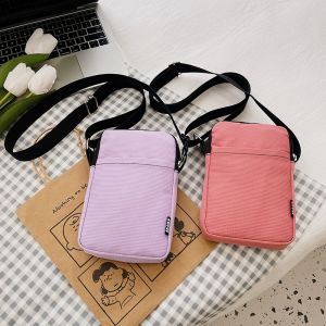 Mini Crossbody Phone Bag Canvas Coin Purse Key Holder Summer Walking Backpack Womens Functional Small Bag Mobile Phone Case